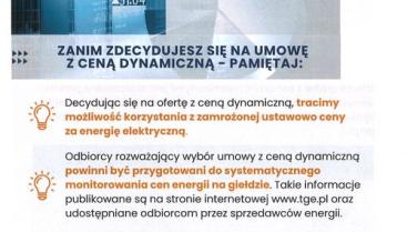 Informacja dot. energii z ceną dynamiczną