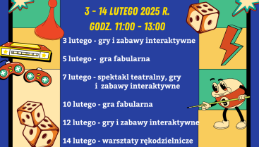 ŚWIAT GIER - PRZYGODA I ZABAWA W BIBLIOTECE - FERIE 2025 r.