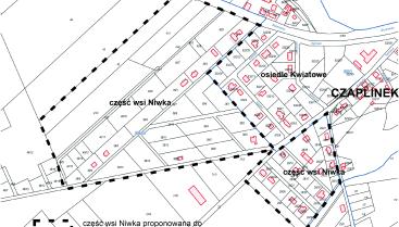 część wsi Niwki proponowana do przyłączenia do miasta Czaplinek 