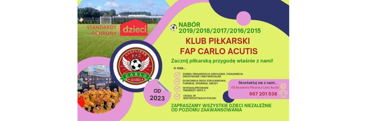 Nabór dzieci do klubu Fap Carlo Acutis Kołomąt