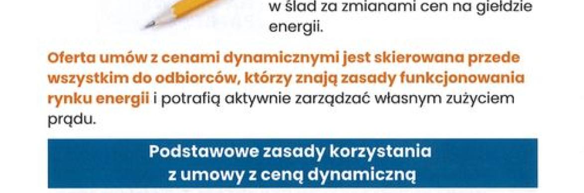 Informacja dot. energii z ceną dynamiczną