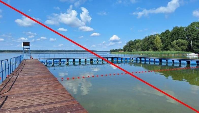 obowiązuje tymczasowy zakaz kąpieli do odwołania.