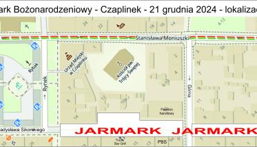 Mapka-lokalizacja Jarmarku Bożonarodzeniowego